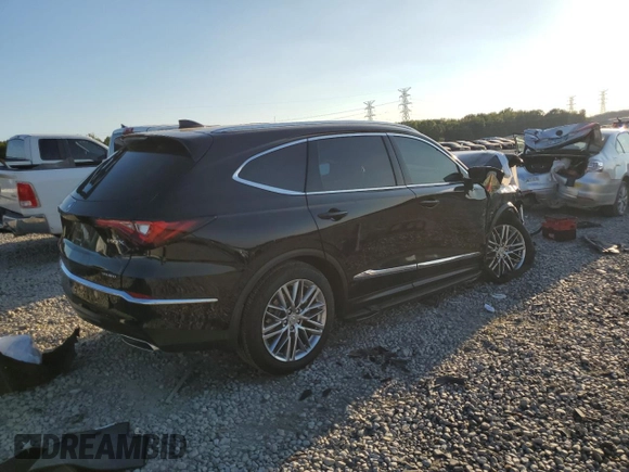 2023 Acura MDX w/Advance Package with VIN 5J8YE1H81PL036472, listed as a Copart auction lot 73135454 with 0 mi miles and Salvage Title. Bid and sale history available at carsss.com. Image 3.