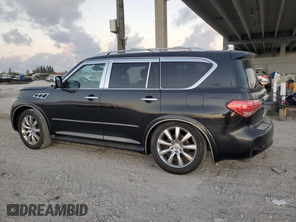 2011 Infiniti QX56 8-passenger with VIN JN8AZ2NC1B9300836, listed as a Copart auction lot 80492064 with 150,205 mi miles and Clean Title. Bid and sale history available at carsss.com. Image 2.