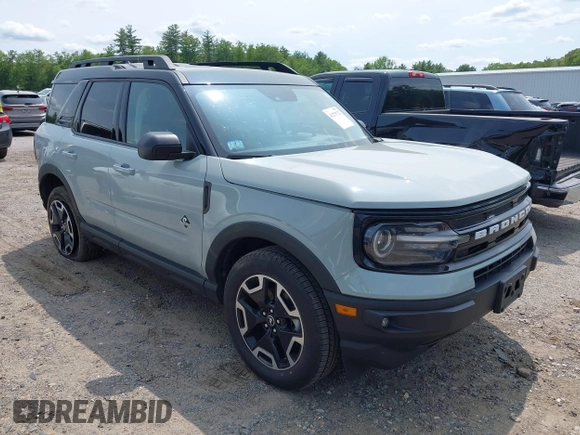 2023 Ford Bronco Sport Outer Banks z VIN 3FMCR9C64PRD05448, wystawiony jako IAAI lot #42375732 z przebiegiem 53 538 mil mil oraz . Historia ofert i sprzedaży dostępna na DreamBid. Obrazek 1.