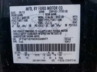 2013 Ford F-150 XL with VIN 1FTNF1EF8DKD28977, listed as a Copart auction lot 88027585 with 150,373 mi miles and Salvage Title. Bid and sale history available at carsss.com. Image 12.