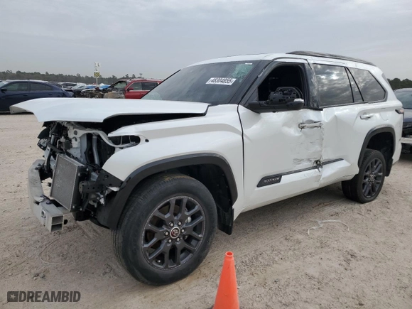 2023 Toyota Sequoia SR5 with VIN 7SVAAABA4PX001883, listed as a Copart auction lot 48304855 with 20,773 mi miles and Salvage Title. Bid and sale history available at carsss.com. Image 1.