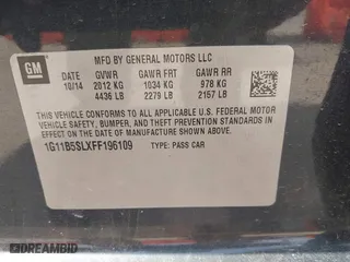 2015 Chevrolet Malibu LS with VIN 1G11B5SLXFF196109, listed as a IAAI auction lot 41891021 with 134,555 mi miles. Bid and sale history available at carsss.com. Image 9.