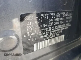 2018 Hyundai Elantra GT with VIN KMHH35LE8JU074576, listed as a Copart auction lot 75089854 with 31,807 mi miles and Salvage Title. Bid and sale history available at carsss.com. Image 12.