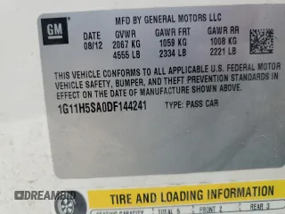 2013 Chevrolet Malibu LTZ with VIN 1G11H5SA0DF144241, listed as a Copart auction lot 54362015 with 146,445 mi miles and Non Repairable. Bid and sale history available at DreamBid. Image 13.