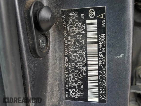 2009 Toyota Corolla with VIN JTDBL40E599071285, listed as a Copart auction lot 52786115 with 193,191 mi miles and Salvage Title. Bid and sale history available at carsss.com. Image 13.