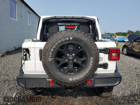 2021 Jeep Wrangler Unlimited 80th Anniversary z VIN 1C4HJXDG4MW794519, wystawiony jako Copart lot #60116105 z przebiegiem 25 708 mil mil oraz Szkoda całkowita • Salvage title. Historia ofert i sprzedaży dostępna na DreamBid. Obrazek 6.