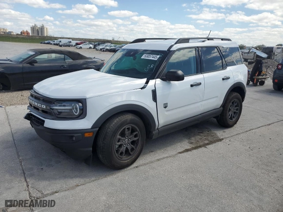2023 Ford Bronco Sport Big Bend with VIN 3FMCR9B63PRE37893, listed as a Copart auction lot 53057445 with 3,698 mi miles and Salvage Title. Bid and sale history available at carsss.com. Image 1.