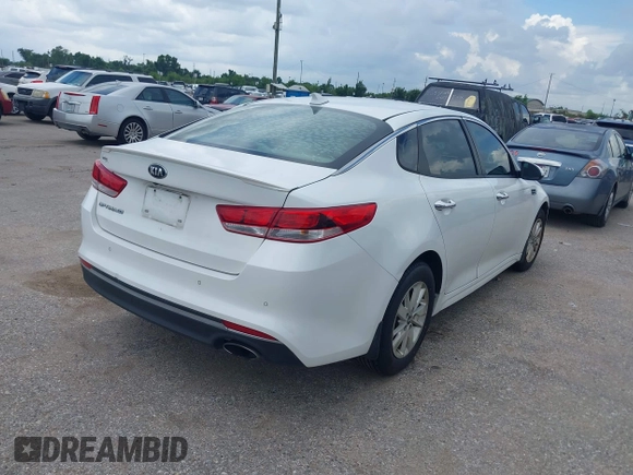 2018 Kia Optima S with VIN 5XXGT4L32JG184893, listed as a IAAI auction lot 42680521 with 55,225 mi miles and . Bid and sale history available at DreamBid. Image 4.