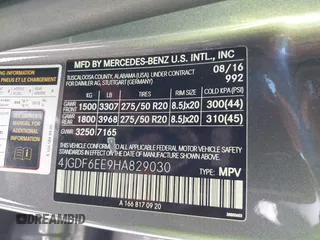 2017 Mercedes-Benz GLS 450 z VIN 4JGDF6EE9HA829030, wystawiony jako IAAI lot #41861336 z przebiegiem 107 836 mil mil oraz . Historia ofert i sprzedaży dostępna na DreamBid. Obrazek 9.