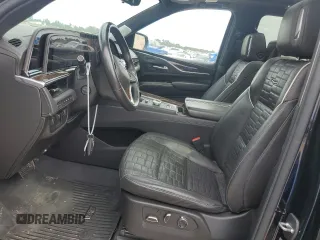 2022 Cadillac Escalade ESV Sport Platinum with VIN 1GYS4RKL7NR141315, listed as a Copart auction lot 74219824 with 50,588 mi miles and Salvage title. Bid and sale history available at DreamBid. Image 7.