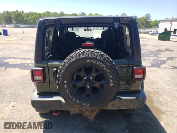 2021 Jeep Wrangler Unlimited Sport z VIN 1C4HJXDG3MW664439, wystawiony jako Copart lot #52171635 z przebiegiem Nie podano mil oraz Szkoda całkowita • Salvage title. Historia ofert i sprzedaży dostępna na DreamBid. Obrazek 6.