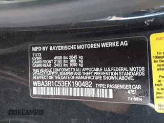 2014 BMW 4 Series 435i with VIN WBA3R1C53EK190482, listed as a IAAI auction lot 41421081 with 118,383 mi miles and . Bid and sale history available at carsss.com. Image 9.