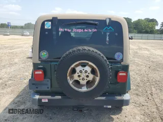 2000 Jeep Wrangler Sahara with VIN 1J4FA59S2YP750795, listed as a Copart auction lot 52353503 with 0 mi miles and Salvage Title. Bid and sale history available at carsss.com. Image 6.