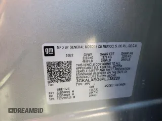 2023 GMC Terrain Denali with VIN 3GKALXEG6PL138220, listed as a Copart auction lot 50645235 with 57,048 mi miles and Salvage title. Bid and sale history available at DreamBid. Image 13.
