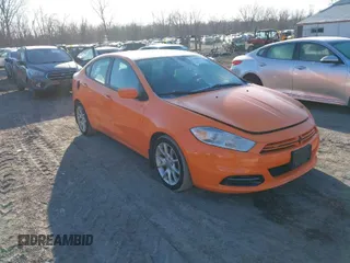 2013 Dodge Dart SXT with VIN 1C3CDFBA0DD171585, listed as a IAAI auction lot 41499770 with 150,358 mi miles. Bid and sale history available at carsss.com. Image 1.