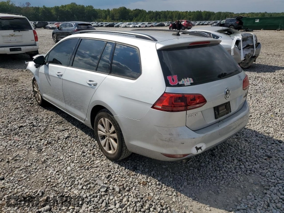 2017 Volkswagen Golf SportWagen S with VIN 3VW017AU0HM500592, listed as a Copart auction lot 70609304 with 0 mi miles and Salvage Title. Bid and sale history available at carsss.com. Image 2.