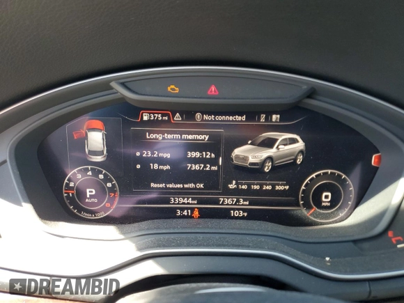 2018 Audi Q5 Premium Plus with VIN WA1BNAFY7J2209393, listed as a Copart auction lot 62452055 with 33,944 mi miles and Salvage title. Bid and sale history available at DreamBid. Image 9.