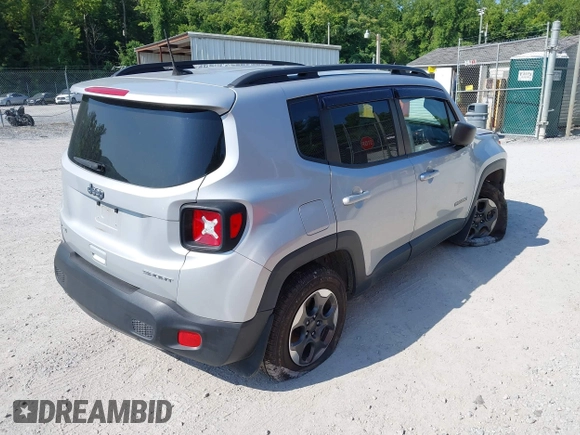 2018 Jeep Renegade Sport with VIN ZACCJBAB2JPH43339, listed as a IAAI auction lot 42571383 with 92,105 mi miles and . Bid and sale history available at DreamBid. Image 4.