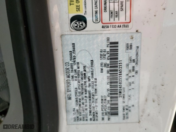 2005 Ford Freestar Wagon Limited with VIN 2FMDA58255BA52551, listed as a Copart auction lot 82220364 with NaN miles and Salvage Title. Bid and sale history available at carsss.com. Image 15.