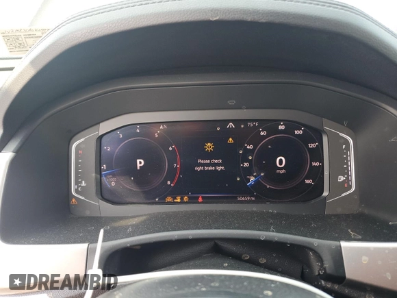 2019 Volkswagen Atlas SEL with VIN 1V2MR2CA0KC597934, listed as a Copart auction lot 59352205 with 50,659 mi miles and Salvage title. Bid and sale history available at DreamBid. Image 9.