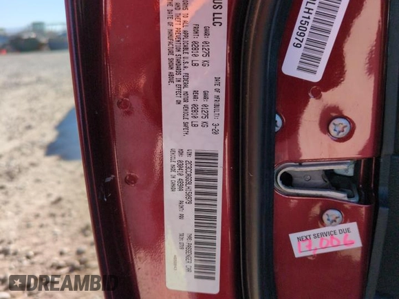 2020 Chrysler 300 S with VIN 2C3CCAGG9LH150979, listed as a Copart auction lot 50431155 with 82,814 mi miles and Salvage Title. Bid and sale history available at DreamBid. Image 12.