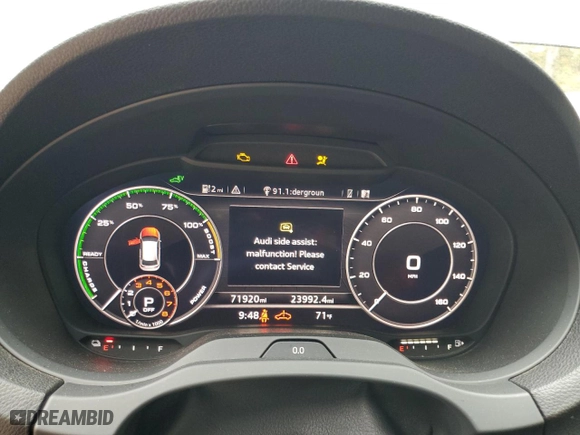 2017 Audi A3 Sportback e-tron Premium Plus with VIN WAUTPBFF4HA129037, listed as a Copart auction lot 78957304 with 71,920 mi miles and Salvage Title. Bid and sale history available at carsss.com. Image 9.