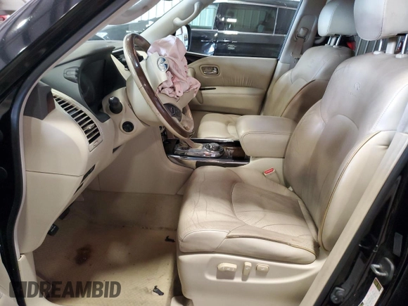 2013 Infiniti QX56 with VIN JN8AZ2NE7D9061006, listed as a Copart auction lot 50602075 with 0 mi miles and Salvage Title. Bid and sale history available at carsss.com. Image 7.