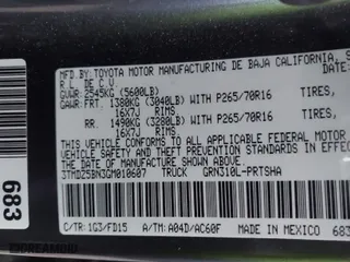 2016 Toyota Tacoma SR5 with VIN 3TMDZ5BN3GM010607, listed as a IAAI auction lot 41757738 with 154,686 mi miles. Bid and sale history available at carsss.com. Image 9.