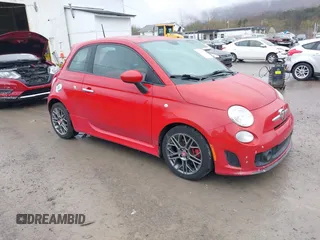 2015 FIAT 500 Abarth with VIN 3C3CFFFH9FT721798, listed as a IAAI auction lot 41946325 with 134,991 mi miles. Bid and sale history available at carsss.com. Image 1.