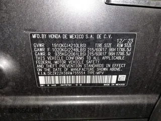 2024 Honda HR-V LX with VIN 3CZRZ2H38RM755554, listed as a IAAI auction lot 42426436 with 3,881 mi miles and . Bid and sale history available at DreamBid. Image 9.