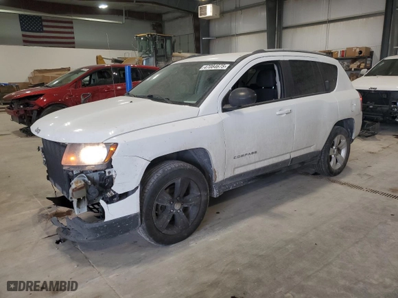 2016 Jeep Compass Sport with VIN 1C4NJDBB7GD646325, listed as a Copart auction lot 47084675 with 105,252 mi miles and Salvage Title. Bid and sale history available at carsss.com. Image 1.