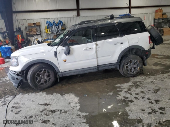 2021 Ford Bronco Sport Badlands with VIN 3FMCR9D99MRA66192, listed as a Copart auction lot 66348714 with 103,806 mi miles and Salvage Title. Bid and sale history available at carsss.com. Image 1.