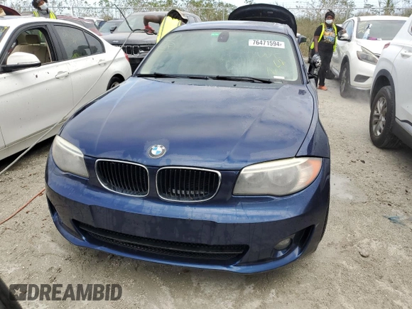 2013 BMW 1 Series 128i with VIN WBAUP7C51DVP24816, listed as a Copart auction lot 76471594 with Not Provided miles and Salvage Title. Bid and sale history available at carsss.com. Image 5.