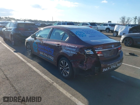 2014 Honda Civic EX with VIN 19XFB2F80EE270941, listed as a IAAI auction lot 41585542 with 104,446 mi miles. Bid and sale history available at carsss.com. Image 6.