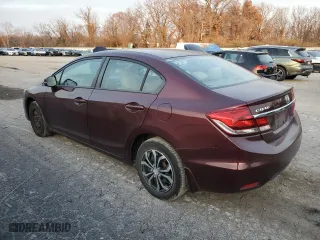 2013 Honda Civic Sdn LX with VIN 19XFB2F50DE091609, listed as a Copart auction lot 78881994 with 208,505 mi miles and Salvage Title. Bid and sale history available at carsss.com. Image 2.