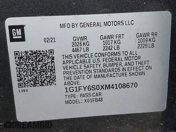 2021 Chevrolet Bolt EV LT z VIN 1G1FY6S0XM4108670, wystawiony jako IAAI lot #41625671 z przebiegiem 20 859 mil mil oraz . Historia ofert i sprzedaży dostępna na DreamBid. Obrazek 9.