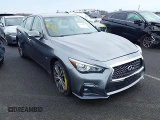 2018 Infiniti Q50 3.0t LUXE with VIN JN1EV7AR1JM435216, listed as a IAAI auction lot 41369015 with 80,939 mi miles. Bid and sale history available at carsss.com. Image 1.