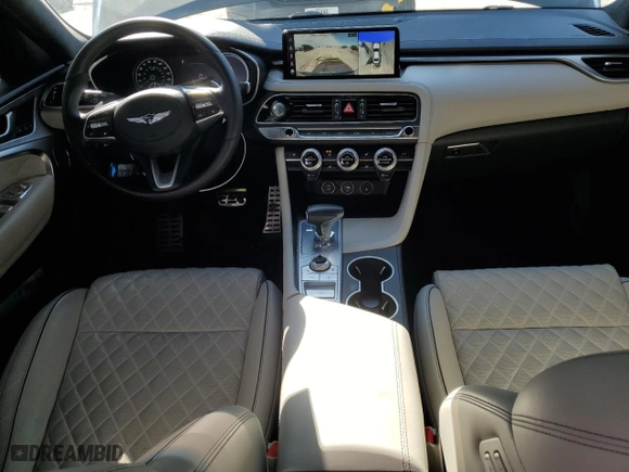 2022 Genesis G70 3.3T with VIN KMTG54TE0NU103581, listed as a Copart auction lot 46139865 with 43,493 mi miles and Salvage Title. Bid and sale history available at carsss.com. Image 8.