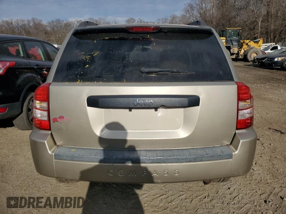 2009 Jeep Compass North with VIN 1J4FT47B89D189447, listed as a Copart auction lot 46283765 with 0 mi miles and Salvage Title. Bid and sale history available at carsss.com. Image 6.