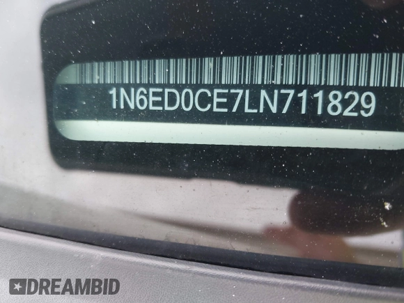 2020 Nissan Frontier S with VIN 1N6ED0CE7LN711829, listed as a IAAI auction lot 41481364 with 97,584 mi miles and . Bid and sale history available at DreamBid. Image 9.