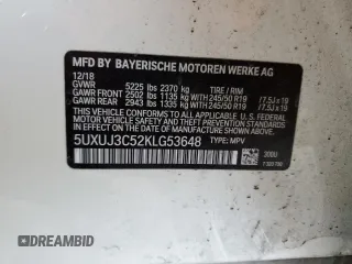2019 BMW X4 xDrive30i with VIN 5UXUJ3C52KLG53648, listed as a Copart auction lot 48374685 with 73,708 mi miles and Salvage Title. Bid and sale history available at carsss.com. Image 12.