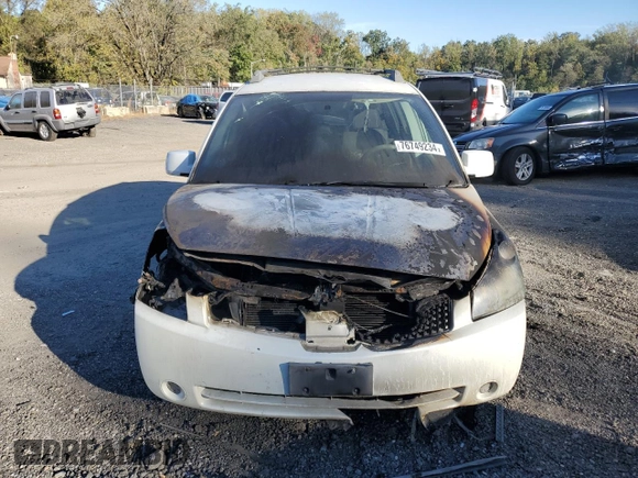 2006 Nissan Quest S Special Edition z VIN 5N1BV28U86N118513, wystawiony jako Copart lot #76749234 z przebiegiem Nie podano mil oraz Szkoda całkowita • Salvage title. Historia ofert i sprzedaży dostępna na DreamBid. Obrazek 5.