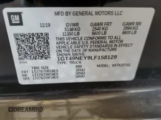 2020 GMC Sierra 2500HD SLT z VIN 1GT49NEY9LF158129, wystawiony jako Copart lot #87960905 z przebiegiem 86 342 mil mil oraz Szkoda całkowita • Salvage title. Historia ofert i sprzedaży dostępna na DreamBid. Obrazek 14.