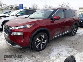 2022 Nissan Rogue Platinum with VIN JN8BT3DD0NW273981, listed as a Copart auction lot 88629405 with 28,133 mi miles and Salvage Title. Bid and sale history available at carsss.com. Image 1.