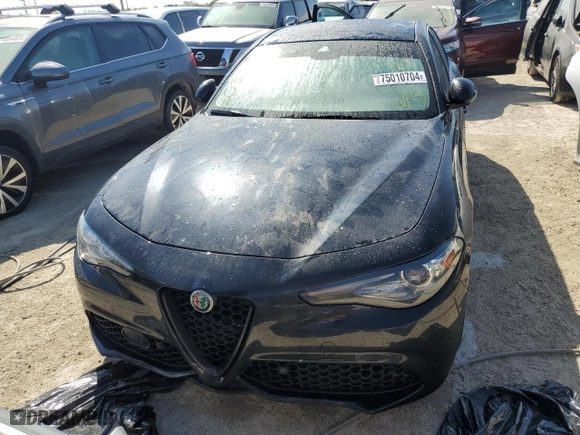 2023 Alfa Romeo Giulia Veloce with VIN ZARFAMBN8P7666599, listed as a Copart auction lot 75010704 with 0 mi miles and Non Repairable. Bid and sale history available at carsss.com. Image 5.