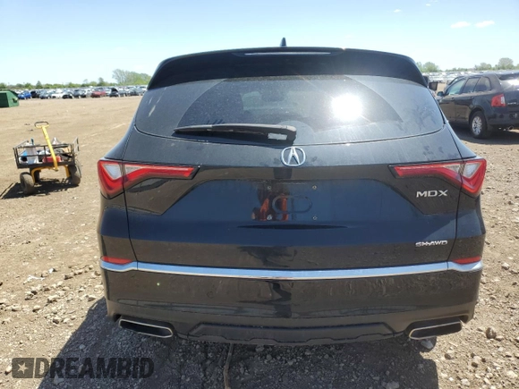 2023 Acura MDX Advance with VIN 5J8YE1H86PL031123, listed as a Copart auction lot 56765845 with 19,206 mi miles and Salvage title. Bid and sale history available at DreamBid. Image 6.