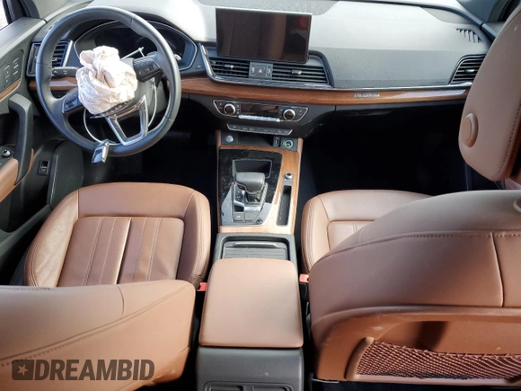 2021 Audi Q5 Premium Plus with VIN WA1BAAFY2M2111971, listed as a Copart auction lot 45632625 with Not provided miles and Salvage title. Bid and sale history available at DreamBid. Image 8.