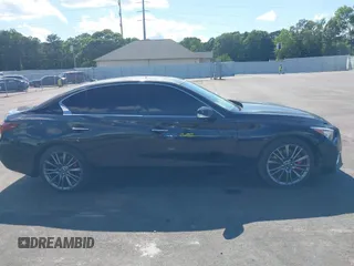 2018 Infiniti Q50 Red Sport 400 with VIN JN1FV7APXJM461106, listed as a IAAI auction lot 42347610 with 40,464 mi miles and . Bid and sale history available at DreamBid. Image 13.
