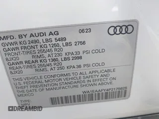 2023 Audi Q5 S line Premium Plus z VIN WA1EAAFY4P2175625, wystawiony jako IAAI lot #41483936 z przebiegiem 14 311 mil mil oraz . Historia ofert i sprzedaży dostępna na DreamBid. Obrazek 9.