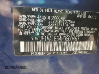 2017 Subaru WRX с VIN JF1VA1B64H9800467, выставлен на аукционе Copart как лот 56063965 с пробегом 94 118 миль миль и Списание • Salvage title. История ставок и продаж доступна на DreamBid. Изображение 12.